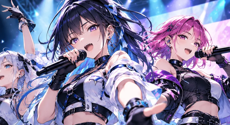 ロック系アイドルプロジェクトの構想を表現した架空の人物のイラスト